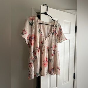 Beautiful Floral Lucky Brand Blouse